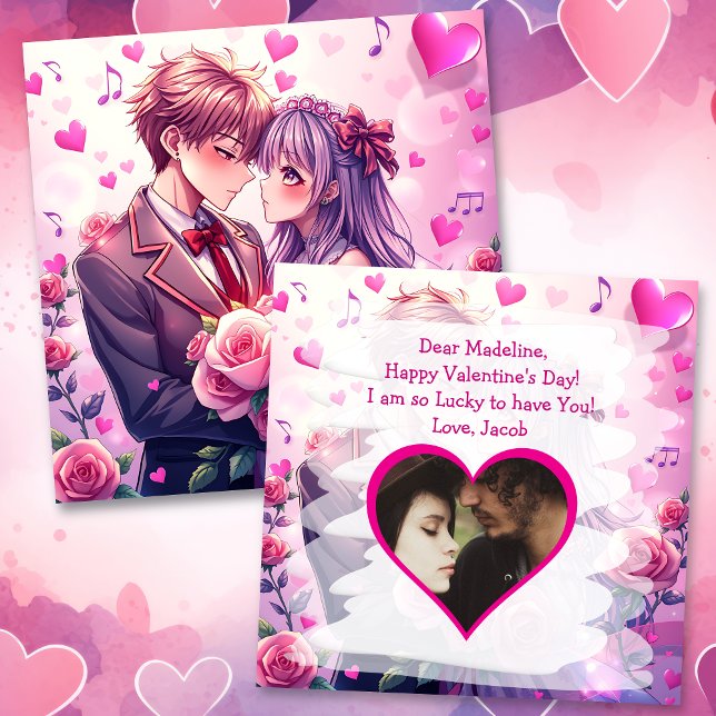 Carte Cute Anime Personnalisé Saint Valentin (Créateur téléchargé)