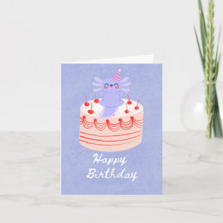 Carte Cute axolotl birthday card