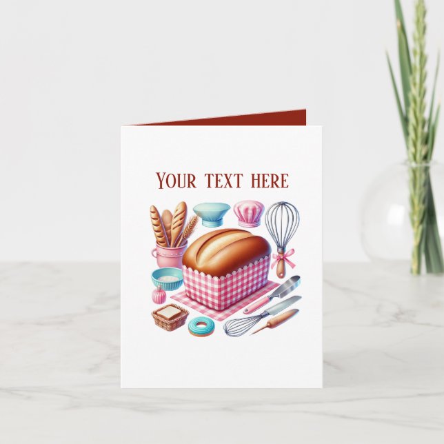 Carte Cute Bakery bread customizable (Devant)