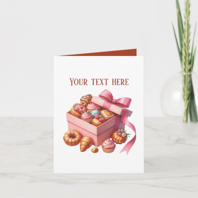 Carte Cute bakery sweet box customizable (Devant)