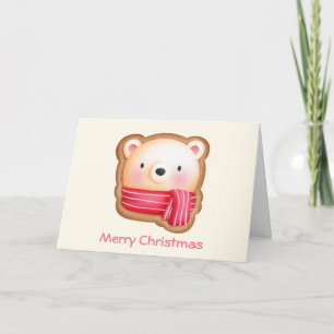 Carte Cute Bear Cookie Image WInter Theme Christmas