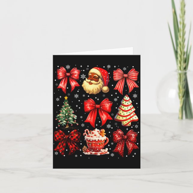 Carte Cute Black Christmas Santa Tree Cake Xmas Women Gi (Devant)