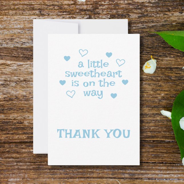 Carte Cute Blue Boy Baby shower Merci plat (Créateur téléchargé)