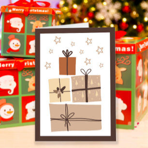 Carte Cute Boho présente à l'intérieur de la photo Noël