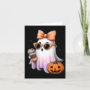 Carte Cute Bougie Ghost Café Citrouille saison Éffrayant