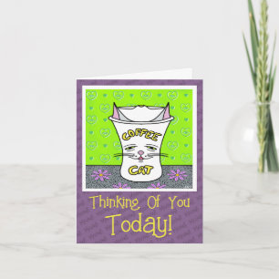 Carte Cute Café Coloré Chat Penser De Vous
