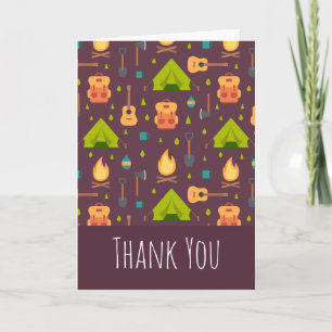 Carte Cute Camping Merci Motif à thème