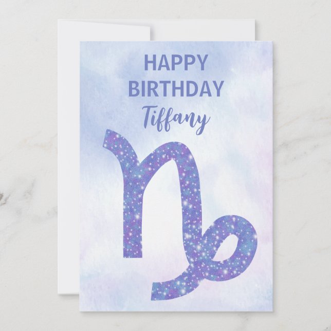 Carte Cute Capricorn Astrologie Personnalisé Joyeux Anni (Devant)