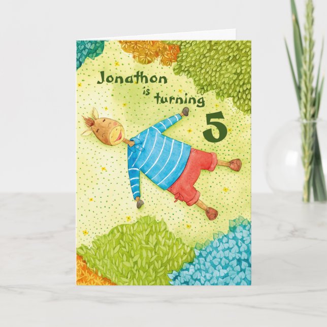 Carte Cute Cartoon Boy's Custom Birthday (Devant)