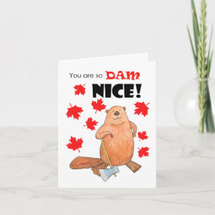 Carte Cute castor vous êtes si barrage gentil Canadien m