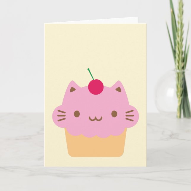 Carte Cute Cat Cupcake (Devant)