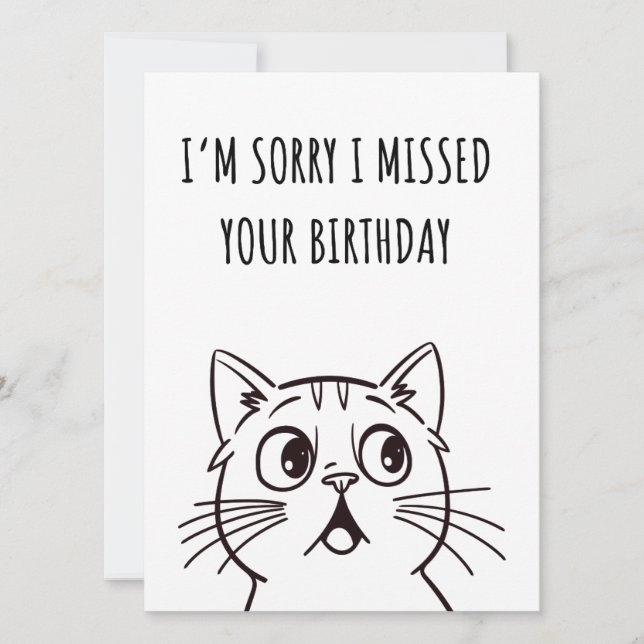 Carte Cute Cat Funny Anniversaire Belé (Devant)