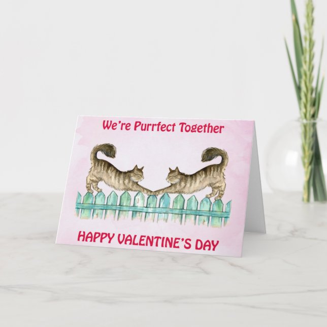 Carte Cute Cat Funny Pun Valentines Jour (Devant)