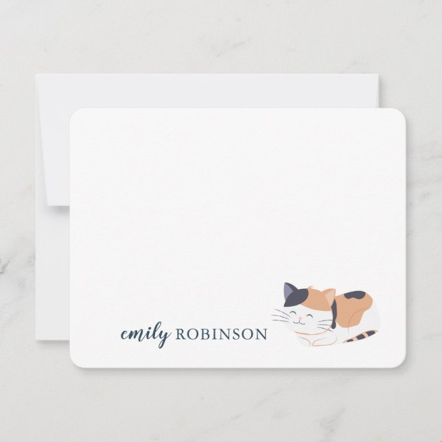 Carte Cute Cat Note Personnalisée (Devant)