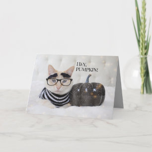 Carte Cute Chat Boussais Yeux Et Lunettes Halloween