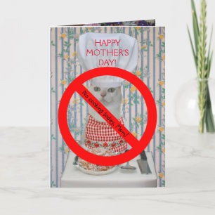 Carte Cute Chat Personnalisable Fête des Mères Pas de Cu