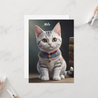 Carte Cute chaton à air court américain avec grands yeux