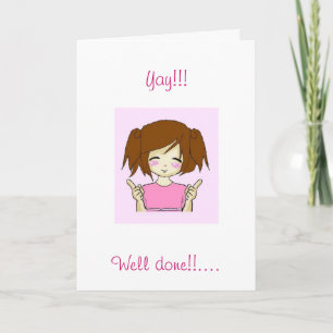 Carte Cute chibi well done congratulations card kawaii