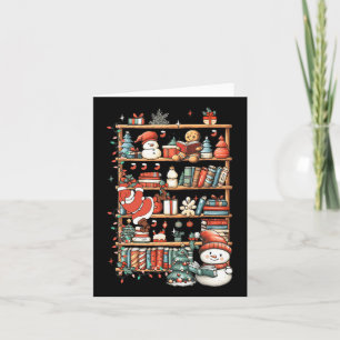 Carte Cute Christmas Librairie Père Noël Lecture Livres 