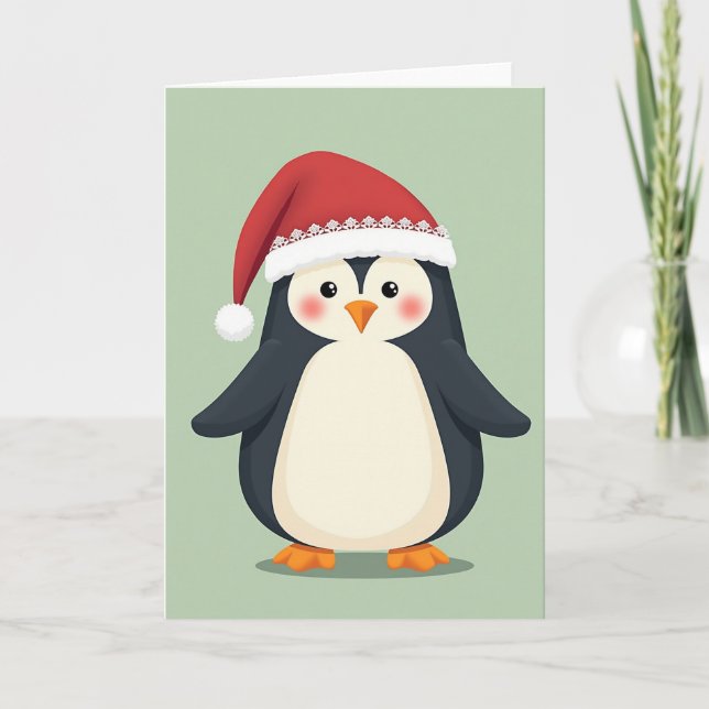 Carte Cute Christmas Penguin Card (Devant)