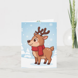 Carte Cute Christmas Reindeer