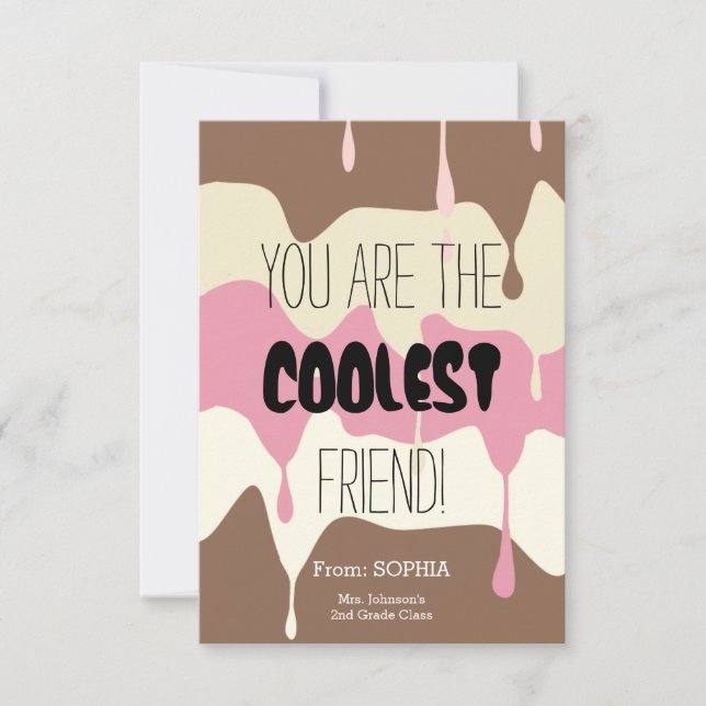 Carte Cute Coolest Friend Classroom Valentine's Day (Devant)