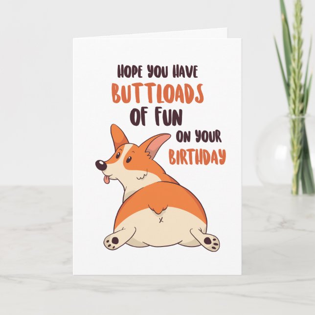 Carte Cute Corgi Amoureux des chiens Buttload Amusant Am (Devant)