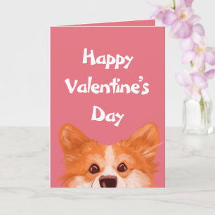 Carte Cute Corgi Saint Valentin Personnalisé 