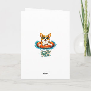 Carte Cute Corgi "Vacation Mode" Summer Design