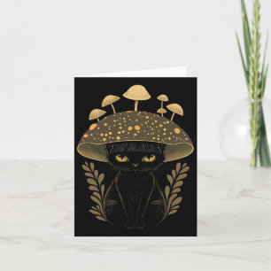 Carte Cute Cottagecore Chat esthétique Champignon Femmes