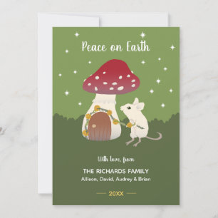 Carte Cute Cottagecore Souris Rouge Champagne Maison ver