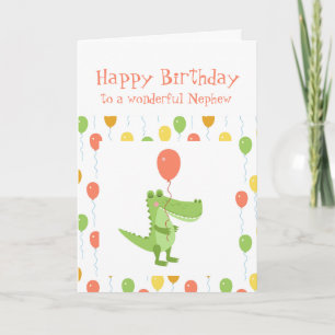 Carte Cute Crocodile Animal Grand Petit-fils Anniversair