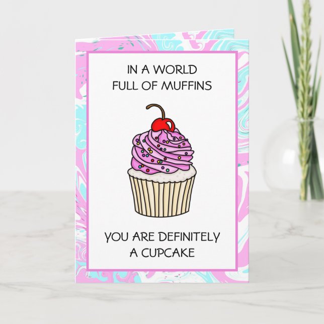 Carte Cute Cupcake Pun Amitié (Devant)