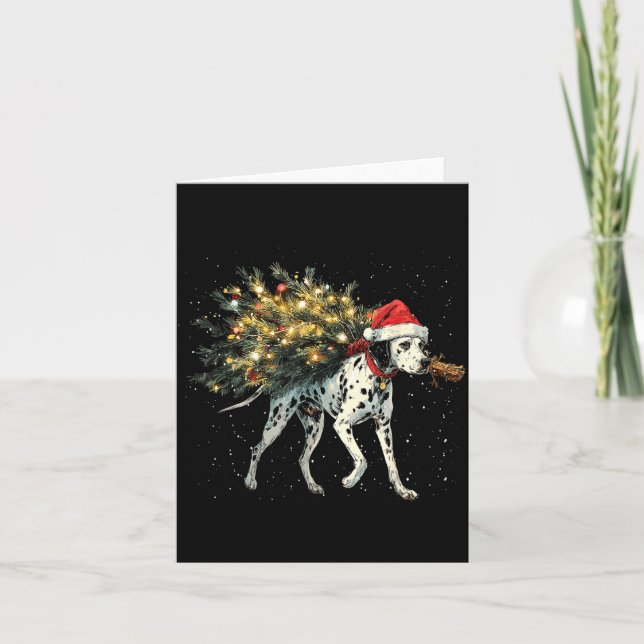 Carte Cute Dalmatian Dog In A Christmas Tree For Men Wom (Devant)