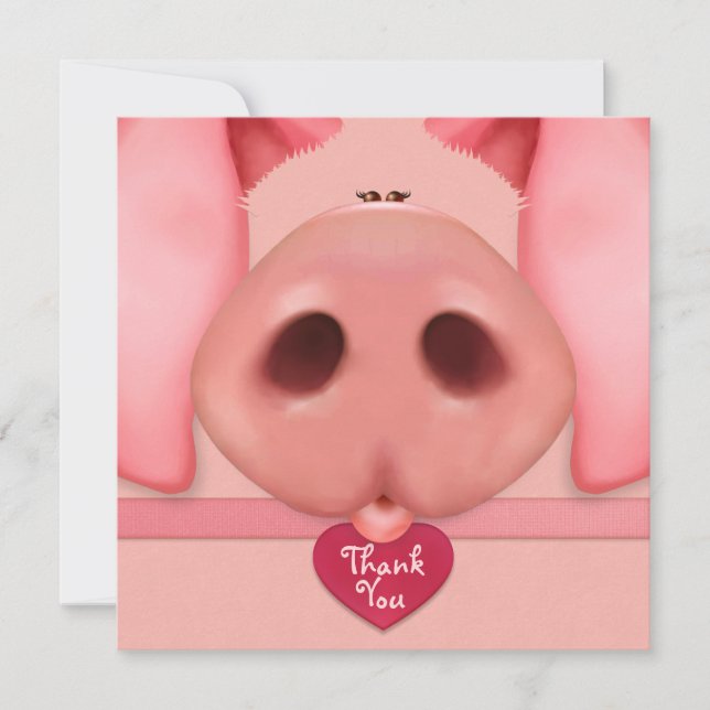 Carte Cute dame Merci Piggy (Devant)