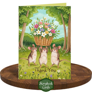 Carte Cute de fruits de forêt et Merci de panier Fleur s