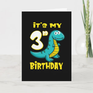 Carte Cute Dinosaur 3e anniversaire Chemises Garçons