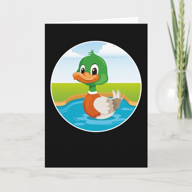Carte Cute Duck Design Funny Animal Lake Ducks Cadeau (Devant)