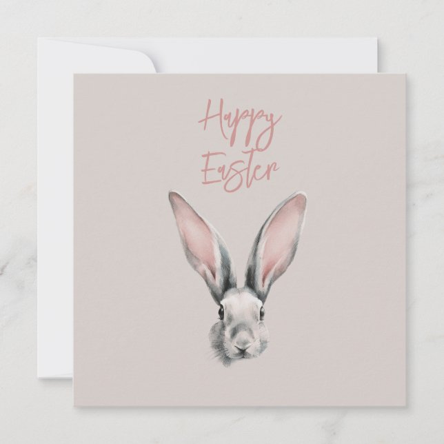 Carte Cute Easter Rabbit in Minimalistic Style Flat Card (Devant)