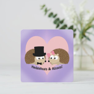 Carte Cute et drôle Hedgehugs et Baisers