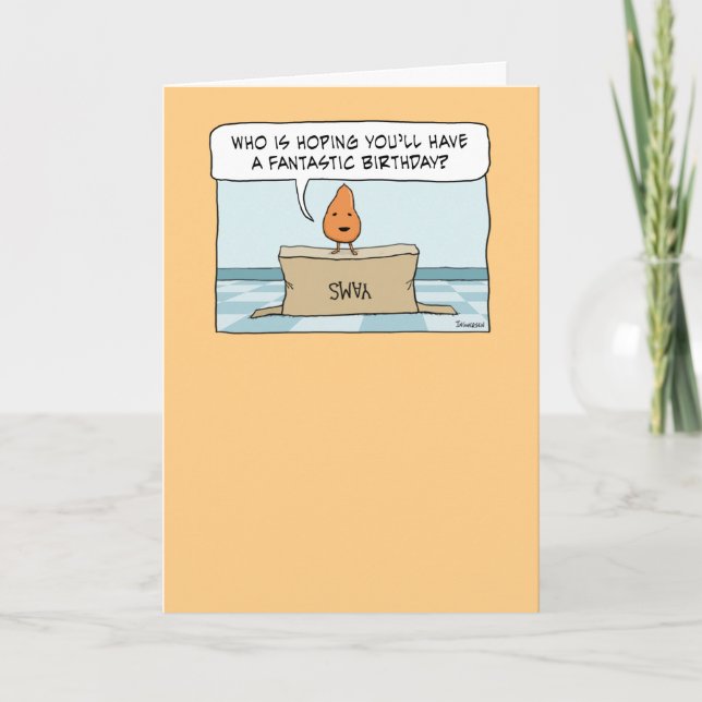 Carte Cute et Funny Yam Birthday (Devant)