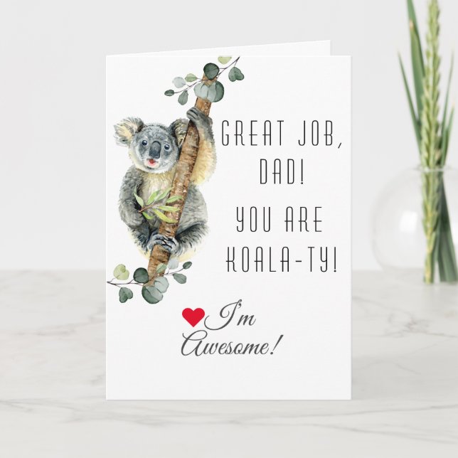 Carte Cute Eucalyptus Koala Vous Êtes Koala-Ty Père Day (Devant)