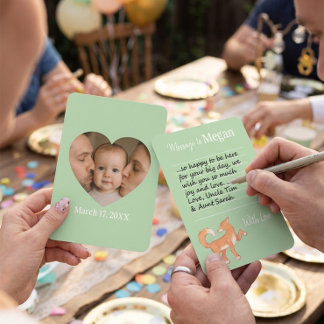 Carte Cute Fox Woodland Heart Photo Message Time Capsule