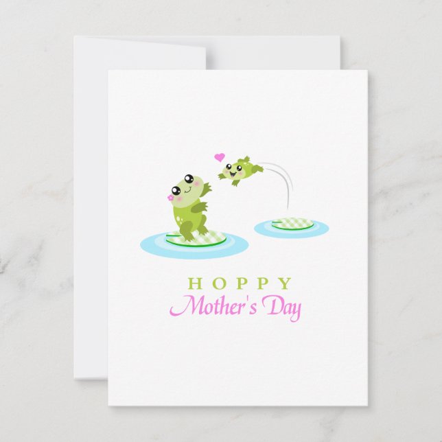 Carte Cute Frog Hoppy Bonne fête des mères (Devant)