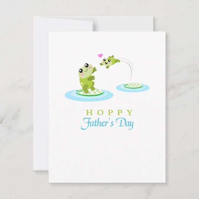 Carte Cute Frog Hoppy Bonne Fête des pères (Devant)