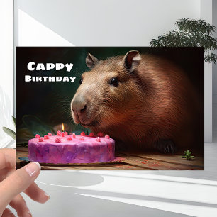 Carte Cute Fun Capybara - "Cappy" Joyeux anniversaire