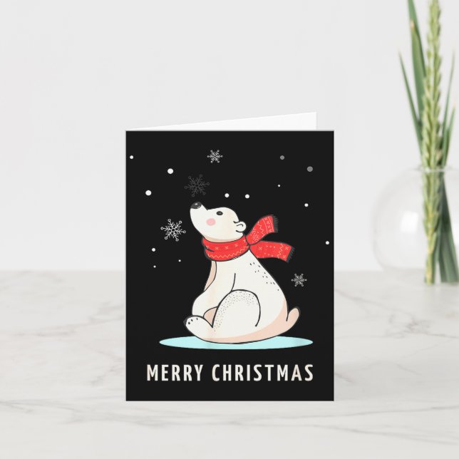 Carte Cute Funny &amp; Unique Christmas Lar Bear &amp; S (Devant)