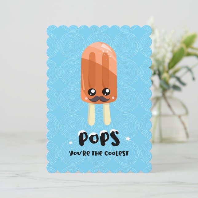 Carte Cute Funny Coolest Popsicle Fête des pères (Debout devant)