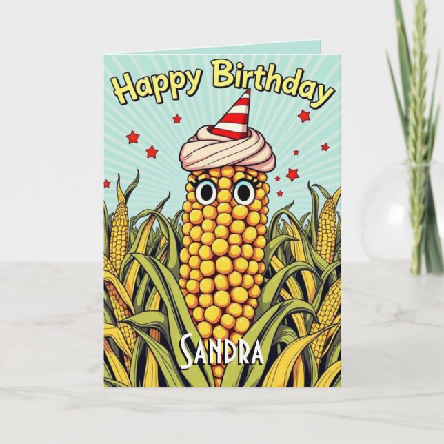 Carte Cute Funny Maize Joyeux anniversaire (Devant)