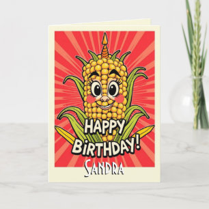 Carte Cute Funny Maize Joyeux anniversaire